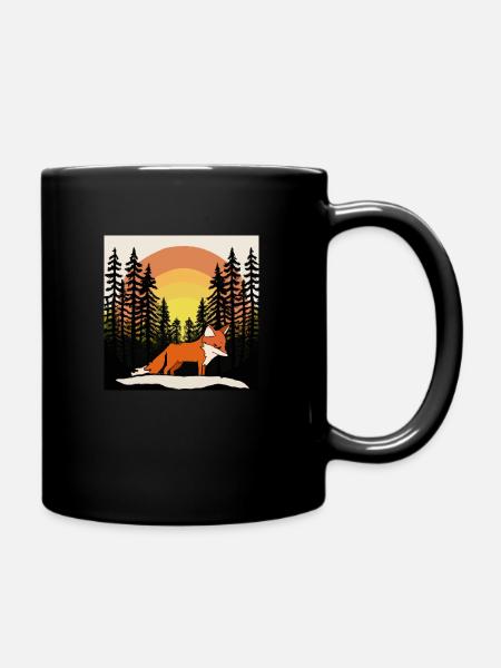 Ein Fuchs auf der Wiese - Tasse einfarbig - Schwarz