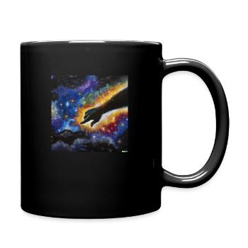Hand Gottes in einer Galaxie - Tasse einfarbig - Schwarz - Rechts