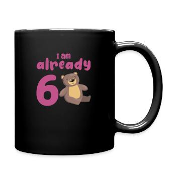 I am already 6 years old 6th birthday - Full Colour Mug - black - Right