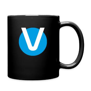 Zeichen V rund und cool - Tasse einfarbig - Schwarz - Rechts
