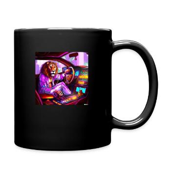 Cyber Lion - Tasse einfarbig - Schwarz - Rechts