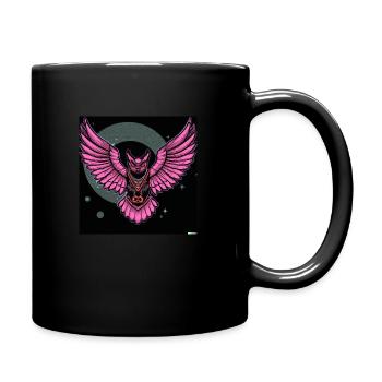 pinke Eule - Tasse einfarbig - Schwarz - Rechts