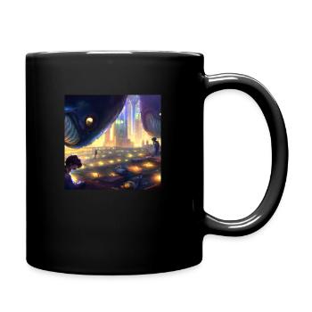 Monsters floating in the sky - Full Colour Mug - black - Right