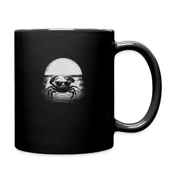 Coucher de soleil sur la plage avec du crabe élégant - Mug uni - noir - Droite