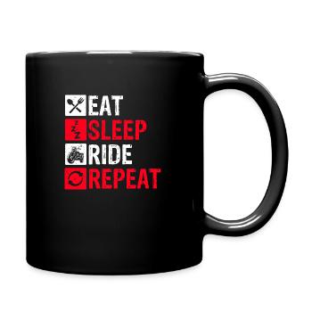 Geschenk Überraschung Motorrad Fahrradfans Hobbybi - Tasse einfarbig - Schwarz - Rechts