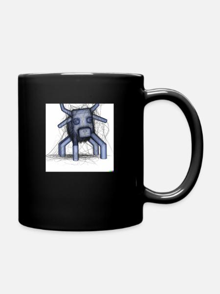 Crazy Doge - Tasse einfarbig - Schwarz