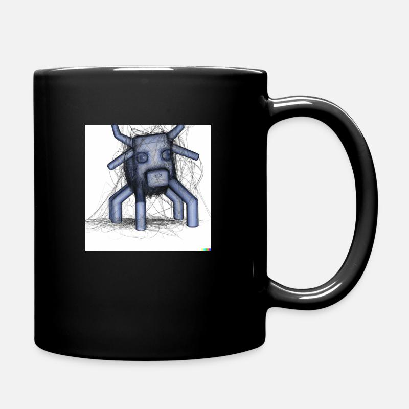 Crazy Doge - Tasse einfarbig - Schwarz
