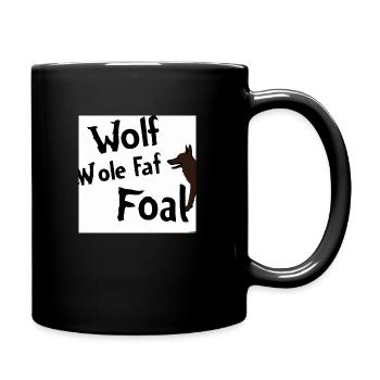 Wolf - Tasse einfarbig - Schwarz - Rechts