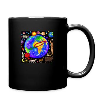 Weltraum - Tasse einfarbig - Schwarz - Rechts