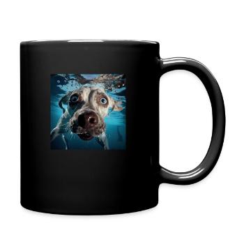Chien sous l'eau - Mug uni - noir - Droite