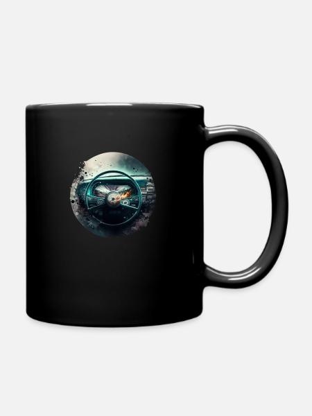 interior car dashboard - Tasse einfarbig - Schwarz