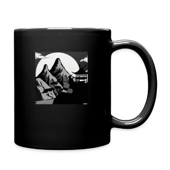berge und himmel in oldstyle - Tasse einfarbig - Schwarz - Rechts