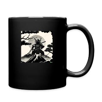 himmel und berge mit samurai - Tasse einfarbig - Schwarz - Rechts