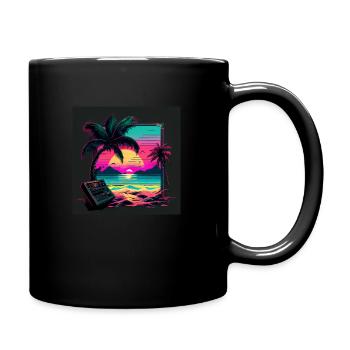 Synth sunset - Full Colour Mug - black - Right