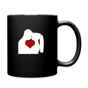 men women love - Tasse einfarbig - Schwarz - Rechts