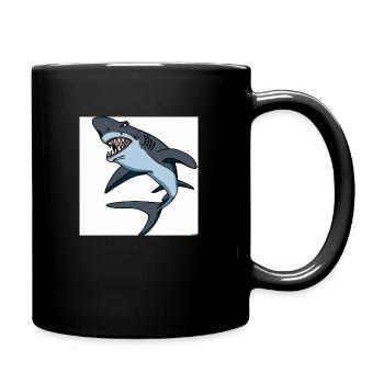 a wole shark as a cartoon - Tasse einfarbig - Schwarz - Rechts