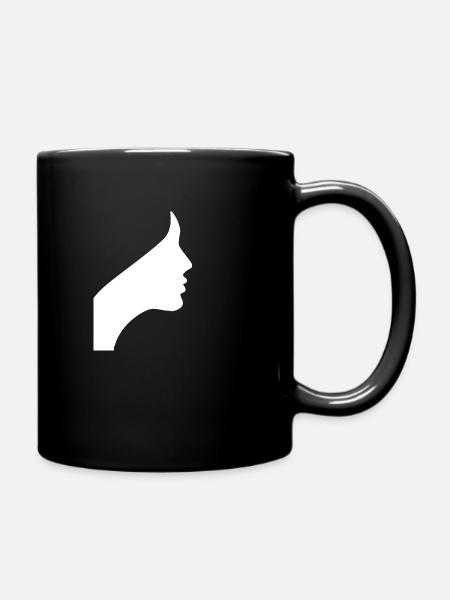 frau in weiss - Tasse einfarbig - Schwarz