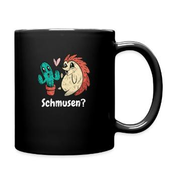 Kaktus zum Schmusen- Lustiger süßer Kaktus - Tasse einfarbig - Schwarz - Rechts