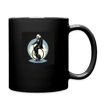 Panda élégant sur un monocycle d - Mug uni - noir - Droite
