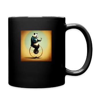 Panda élégant sur un monocycle - Mug uni - noir - Droite
