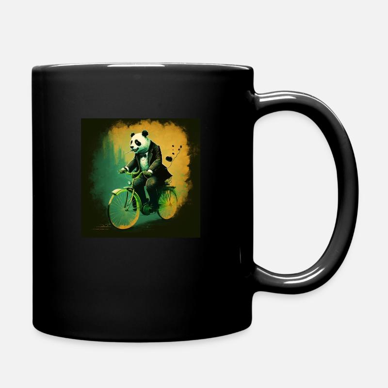 Eleganter Panda auf Rad 7 - Tasse einfarbig - Schwarz