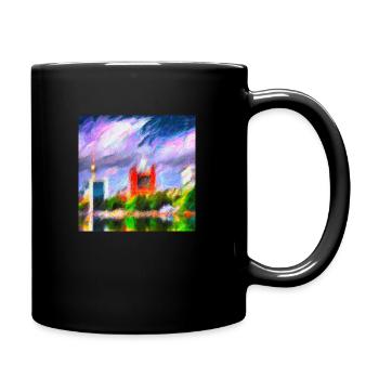Impressionist Painting of Berlin - Tasse einfarbig - Schwarz - Rechts