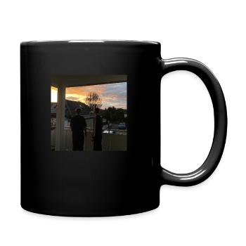 2 Freunde bei Sonnen Untergang - Tasse einfarbig - Schwarz - Rechts