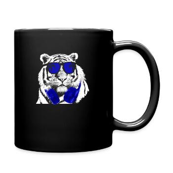 Tiger Sonnenbrille Kopfhörer Party Musik Tigerfans - Tasse einfarbig - Schwarz - Rechts