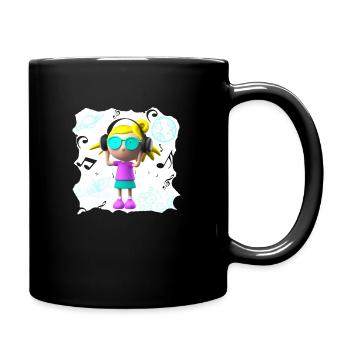 LUSTIGE MUSIK ILLUSTRATION MÄDCHEN 6 - Tasse einfarbig - Schwarz - Rechts