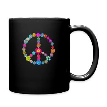 Fred symbol blommor - Tasse einfarbig - Schwarz - Rechts