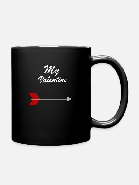 My Valentine Design - Full Colour Mug - black
