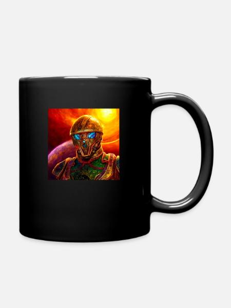 Series Virtual Space man sun galaxy - Full Colour Mug - black