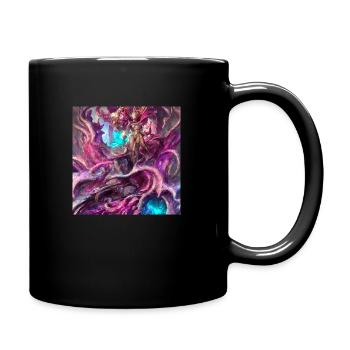 Images abstraites 3D chaotiques art rose violet - Mug uni - noir - Droite
