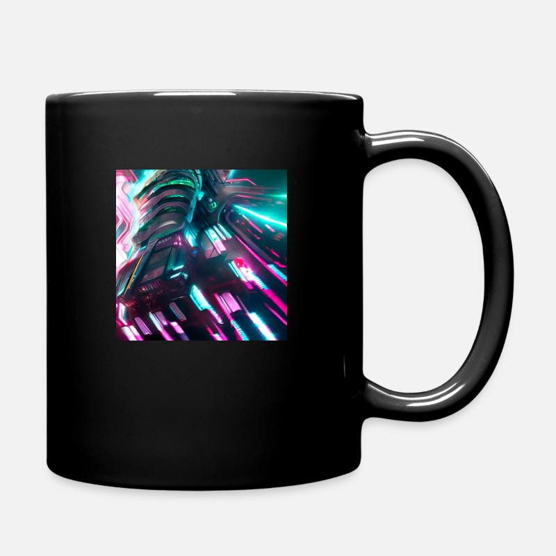 beautiful abstract neon contemporary art - Tasse einfarbig - Schwarz