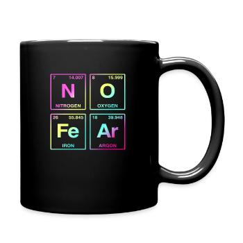NO FEAR - mit Elementen des Perdiodensystems - Tasse einfarbig - Schwarz - Rechts