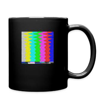 SMPTE-Farbbalken | TV-Farbtestbalken | Bleib dran - Tasse einfarbig - Schwarz - Rechts