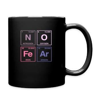 NO FEAR - mit Elementen des Perdiodensystems - Tasse einfarbig - Schwarz - Rechts