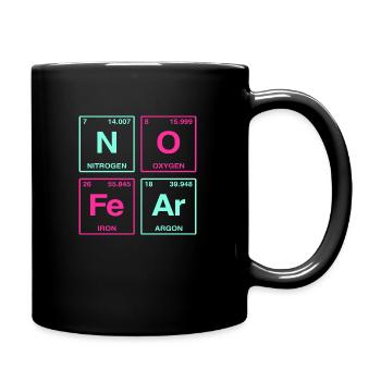 NO FEAR - mit Elementen des Perdiodensystems - Tasse einfarbig - Schwarz - Rechts