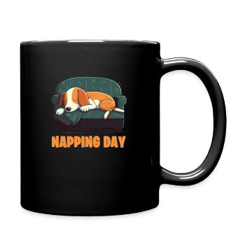 napping day hund - hundeliebhaber - dog napping - Tasse einfarbig - Schwarz - Rechts