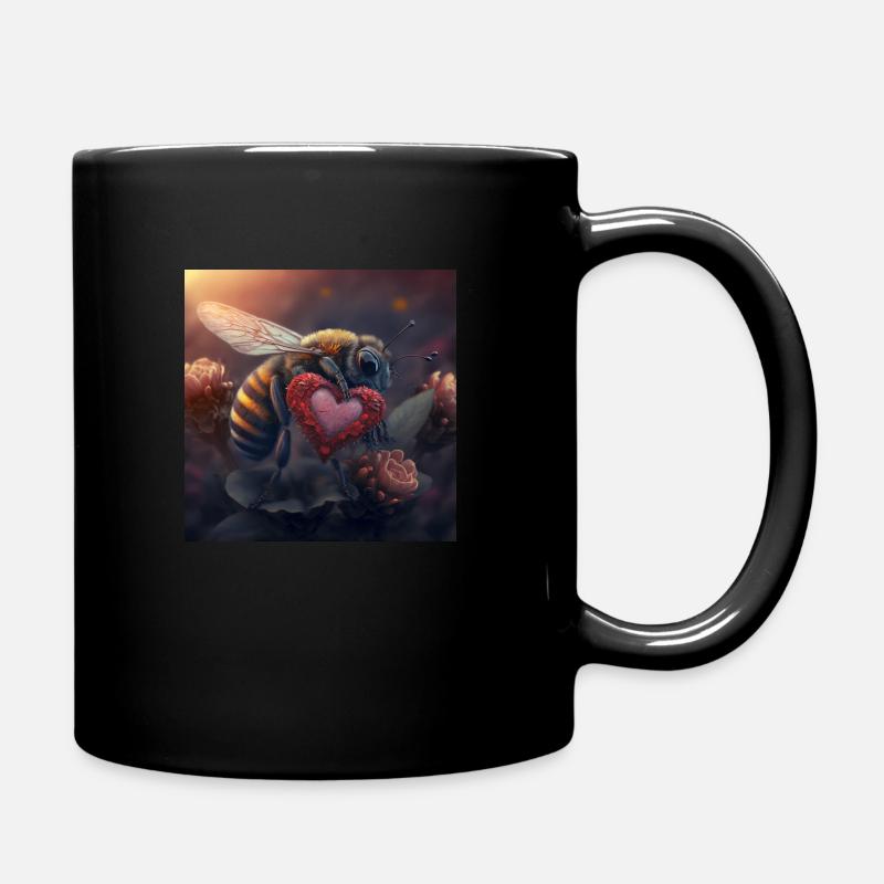 Bee my Valentine - Tasse einfarbig - Schwarz
