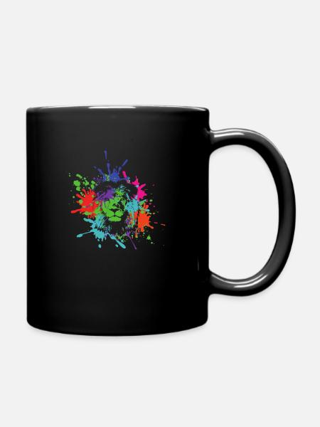 Lion's head - Full Colour Mug - black