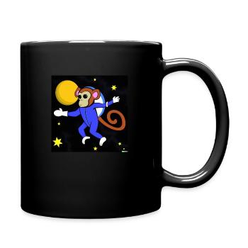 Ein Affe im Weltraum - Tasse einfarbig - Schwarz - Rechts