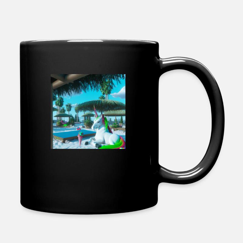 unicorn on an holiday location digital art - Full Colour Mug - black