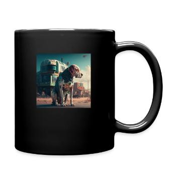 Future Dog - Tasse einfarbig - Schwarz - Rechts