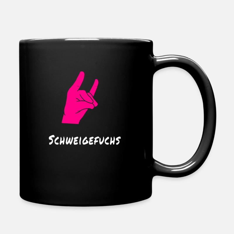 Schweigefuchs I Erzieher Lehrer Kindergarten Kiga - Tasse einfarbig - Schwarz