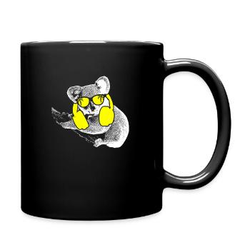 Koala Tierliebhaber Kopfhörer Sonnenbrille Musik K - Tasse einfarbig - Schwarz - Rechts