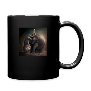 Eléphant bourré - Mug uni - noir - Droite