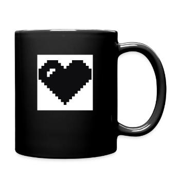 Cœur pixélisé - Mug uni - noir - Droite