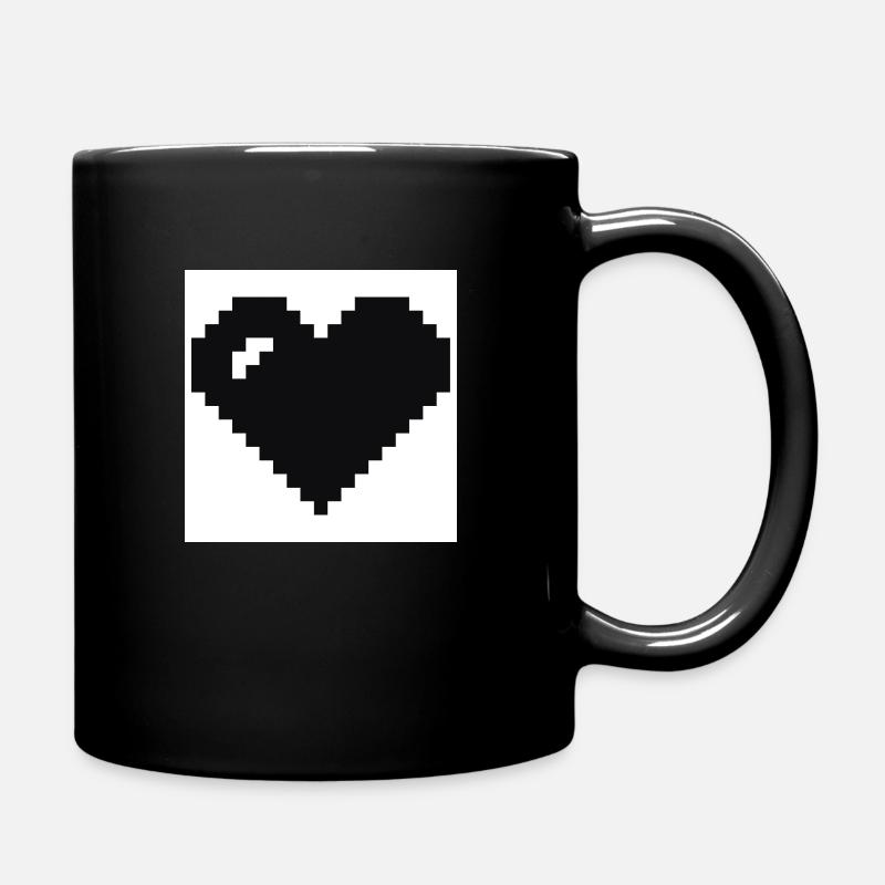 Verpixeltes Herz - Tasse einfarbig - Schwarz