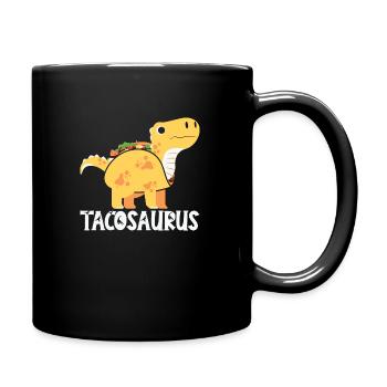 Taco Dinosaurier - Tasse einfarbig - Schwarz - Rechts